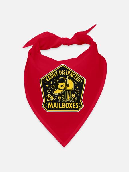 Easily Distracted By Mailboxes - Postbote Post - Bandana - Rot - Vorne