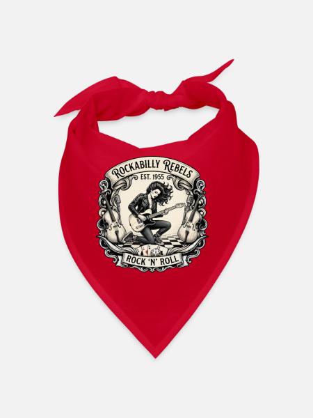 Rockabilly Rebellen 1955 Motiv - Bandana - Rot - Vorne