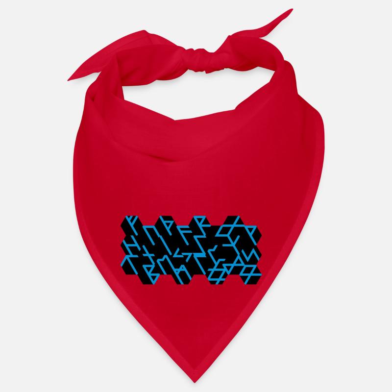 Quantum Runes Futhark 0 ©, linear, cells,2-color Bandana