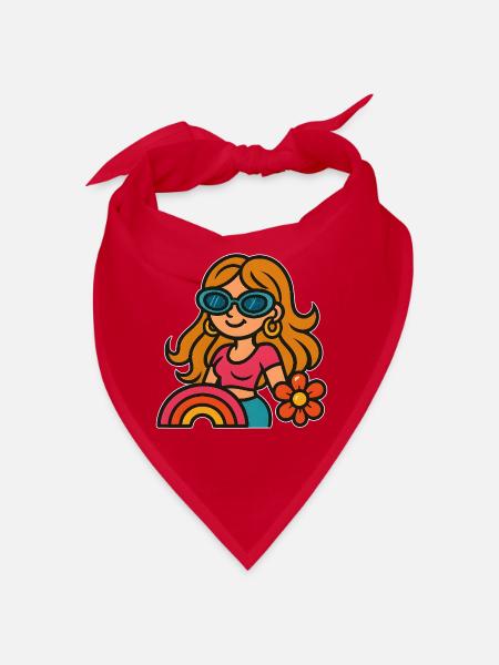 Retro Summer Girl - Flower Power Look - Bandana - Rot - Vorne