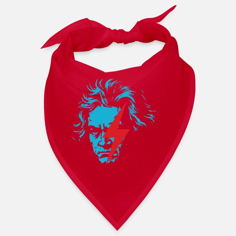 Blue Beethoven face with Red Lightning Bandana