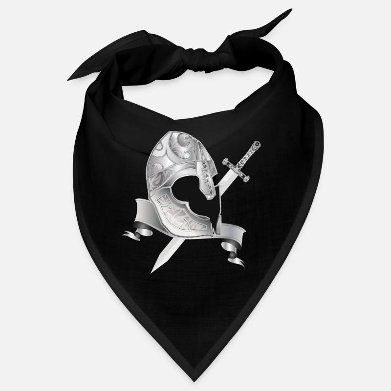 Casque de chevalier noble avec épée – ornement en argent Bandana