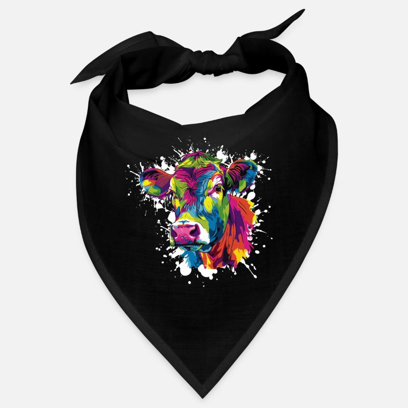 Kuh Popart Farbexplosion Bandana