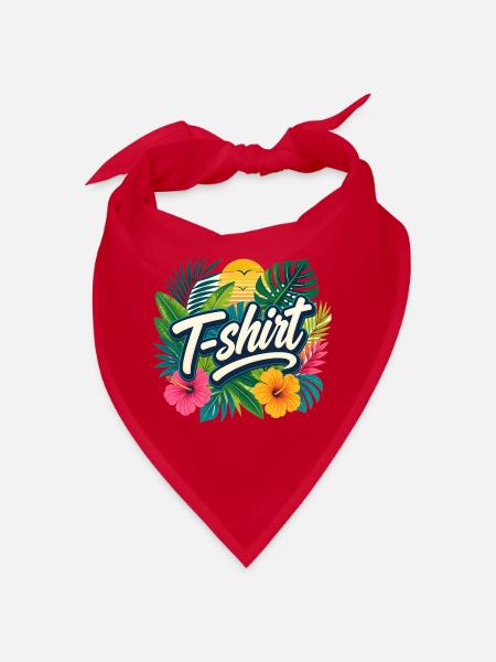 Tropisches Sommer-T-Shirt - Bandana - Rot - Vorne