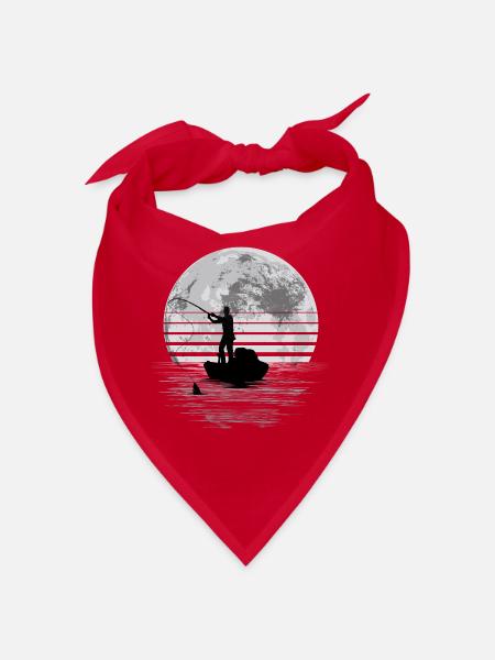 Moonlight Fishing Graphic - Bandana - Rot - Vorne