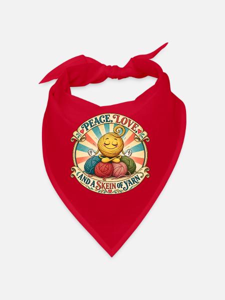 Peace, Love, and a Skein of Yarn – Woolicons - Bandana - Rot - Vorne