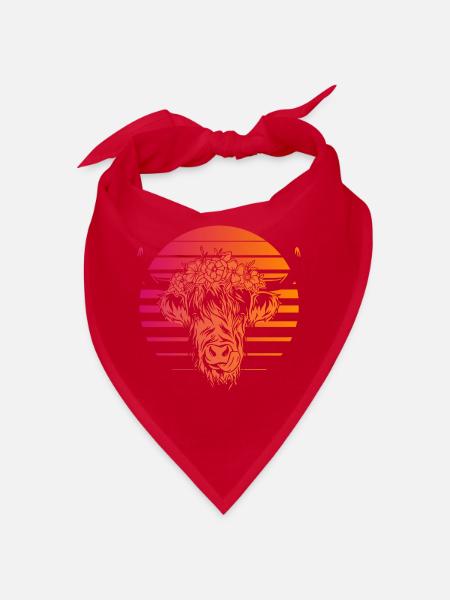 Highlands écossais Highland Bovins Highland Vache des Highlands - Bandana - rouge - Devant