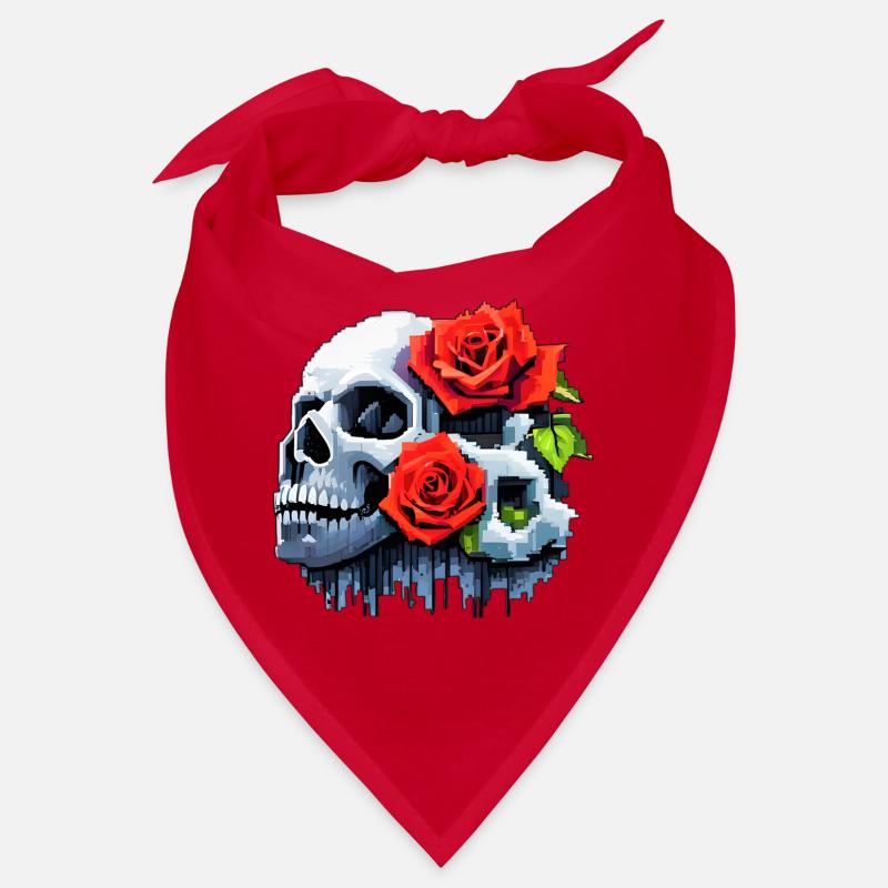 8Bit Skull - Les 2 Roses Bandana