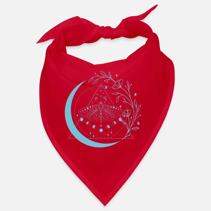 Moth Moon Flowers Bandana