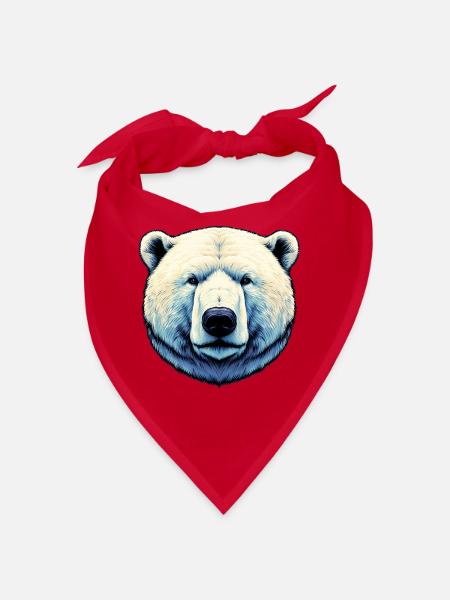 Weißer Eisbär - Bandana - Rot - Vorne