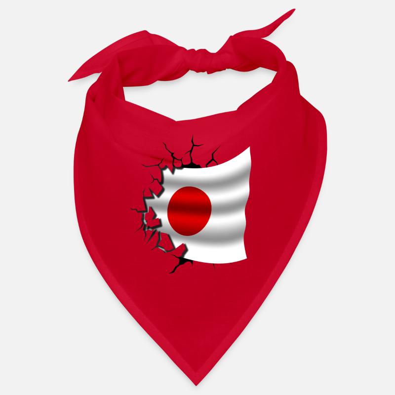Drapeau du Japon - Japon - Drapeau Broken Design - Bandana - rouge