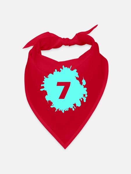 Cyan Splash Nummer 7 - Bandana - Rot - Vorne