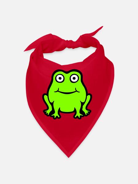 Frog Toad Smiles Funny Comic Happy Cute - Bandana - red - Front
