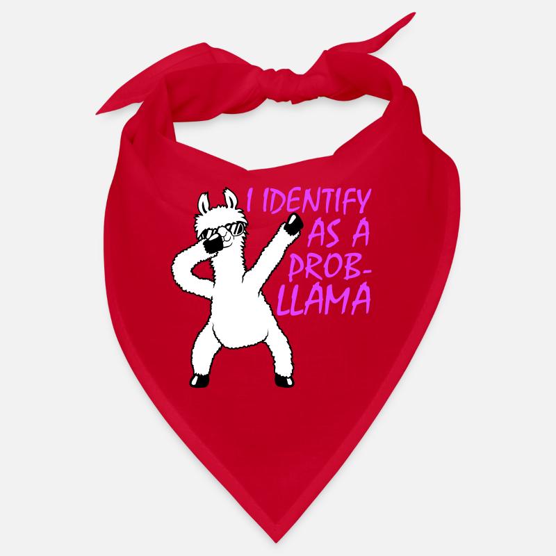 I Identify As A Probllama Cool Lama Problem Spruch Bandana