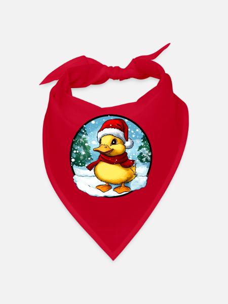 Weihnachtsmann Entchen - Bandana - Rot - Vorne