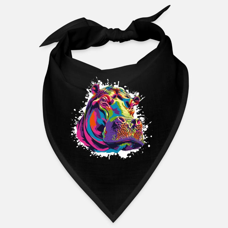 Nilpferd Kunst Comic Bandana