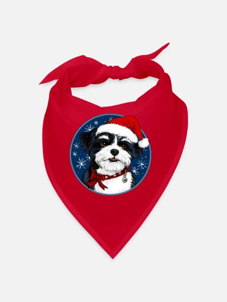 Hund Weihnachtsmann - Bandana - Rot - Vorne