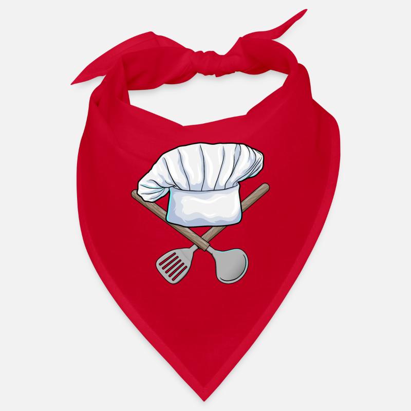 Cuisine du chapeau de chef - Bandana - rouge