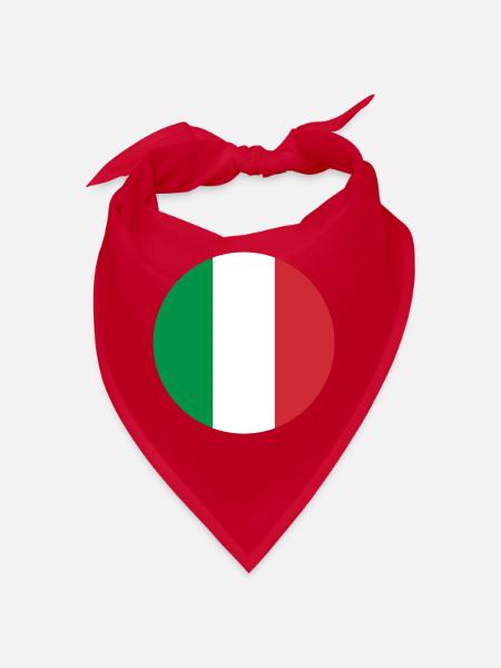 runde Aufkleber Flagge von Italien Aufkleber Aufkleber - Bandana - Rot - Vorne