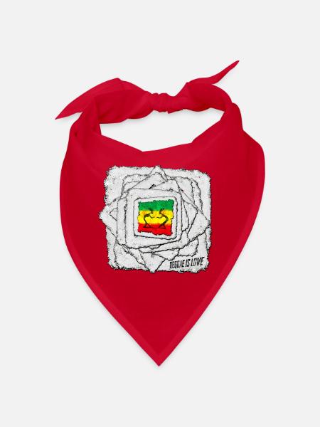 Reggae Love Schattenmotiv - Bandana - Rot - Vorne