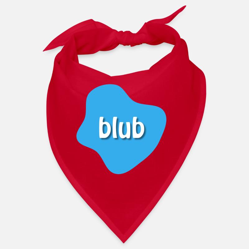 Text "blub" auf blauem Fleck, Klecks Bandana