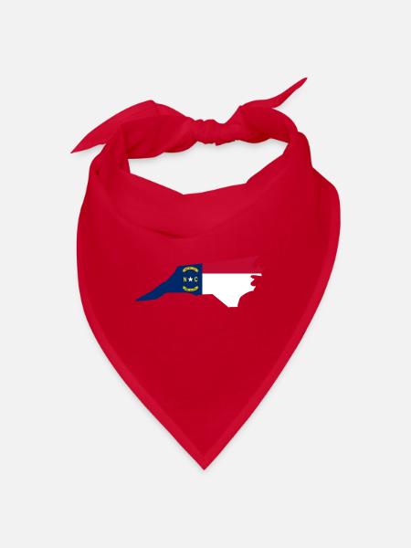 North Carolina USA State North Carolina Flagge Karte - Bandana - Rot - Vorne