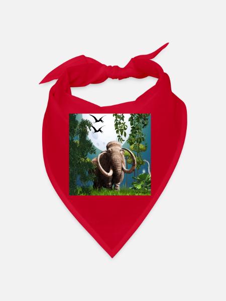 Mondbeschienener Mammut in der Dschungelnacht - Bandana - Rot - Vorne