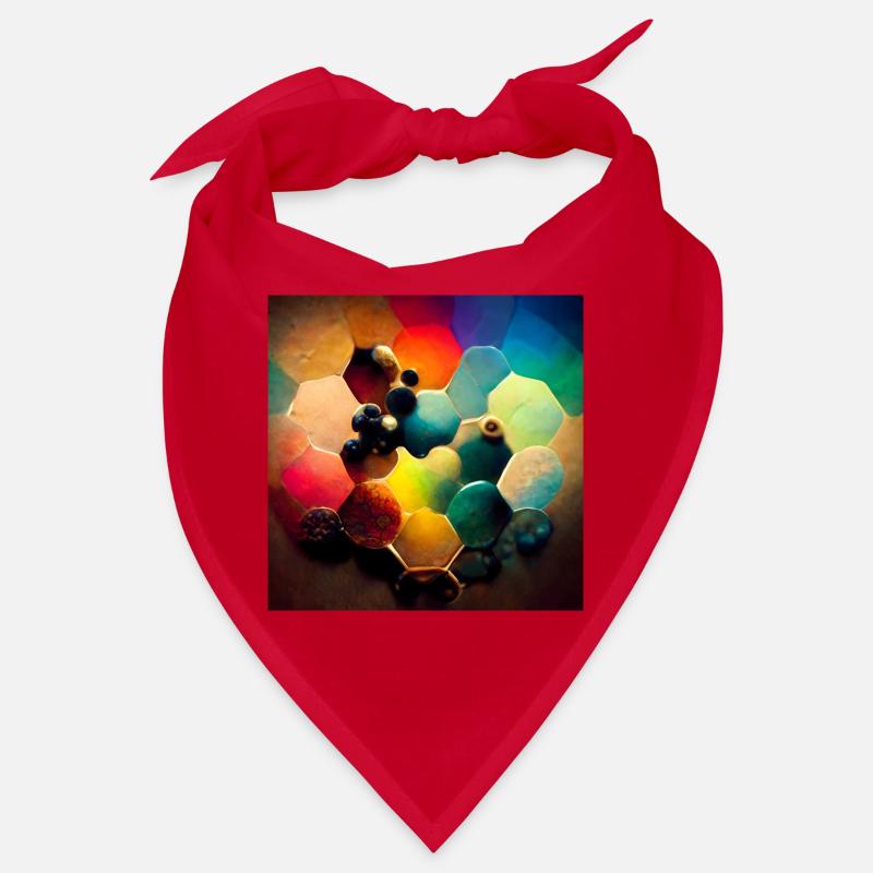 A puzzle with molecules - Bandana - red