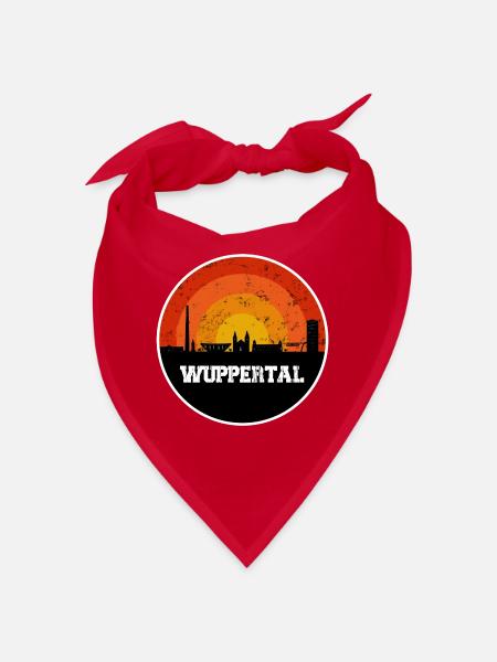 Wuppertal Skyline - Bandana - Rot - Vorne