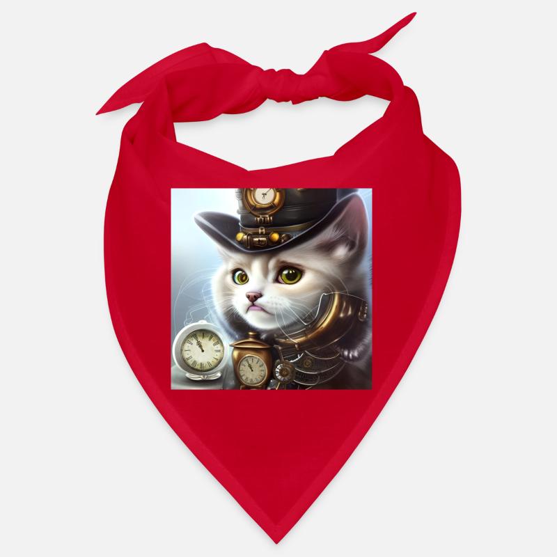 Süßes Steampunk-Kätzchen - Bandana - Rot
