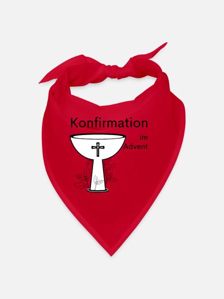 Konfirmation im Advent Abendmahl Stechpalme Symbol - Bandana - Rot - Vorne