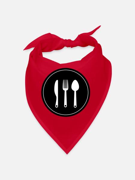 Fork cutlery - Bandana - red - Front