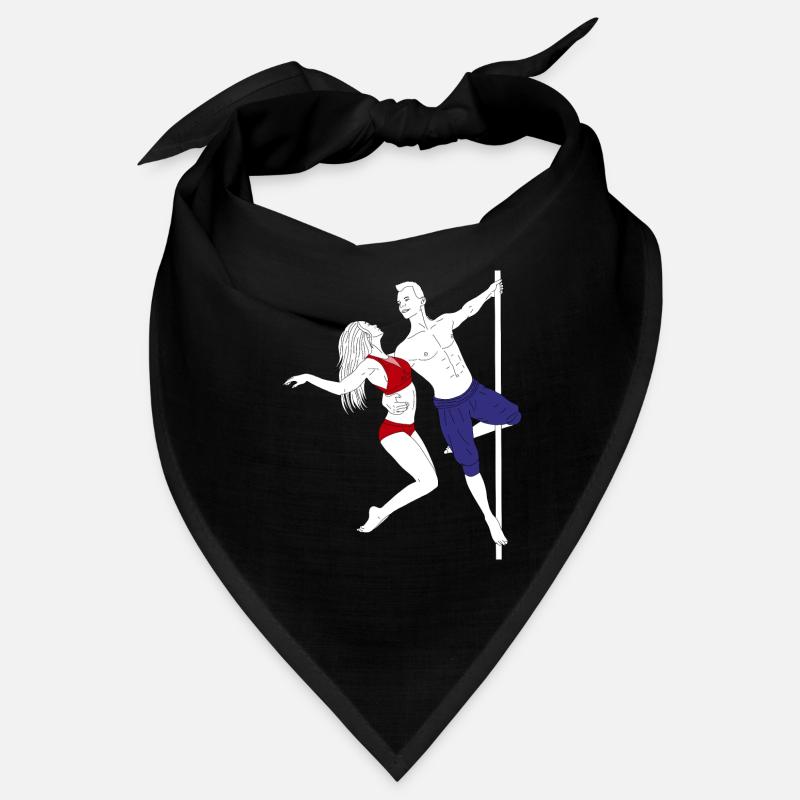 Duo de pole dance Tenue rouge bleu Bandana