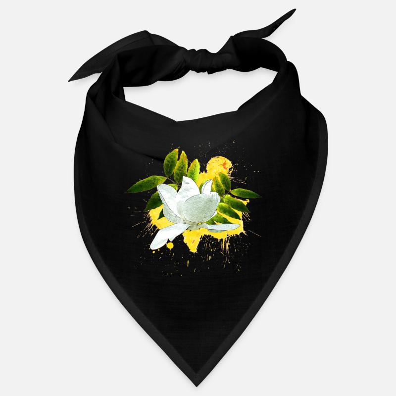 hübsche Blumenprints, Magnolie mit Blättern Bandana