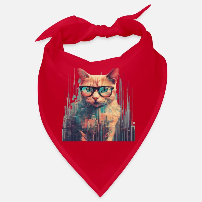 Katze Brille Nerd PC Gaming Bandana