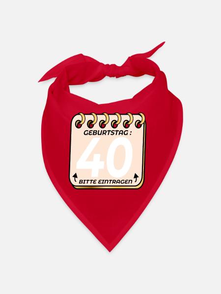 40. Geburtstag - Geburtstagsliste VIERZIG - Bandana - Rot - Vorne