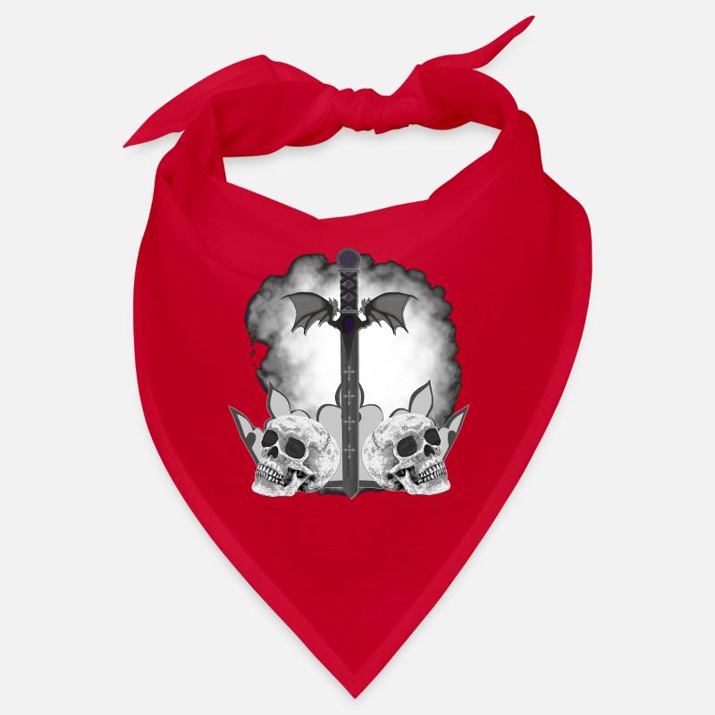 Menschenschädel, Schwerter, Dämonenflügel, vanitas Bandana