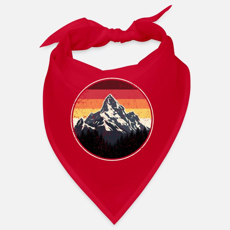 Mountain Sunset Retro Abzeichen Bandana