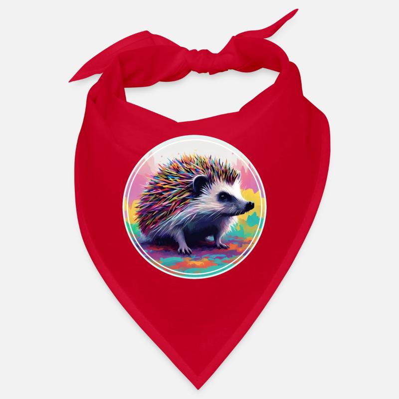 Farbenfrohe digitale Kunst - Igel Bandana