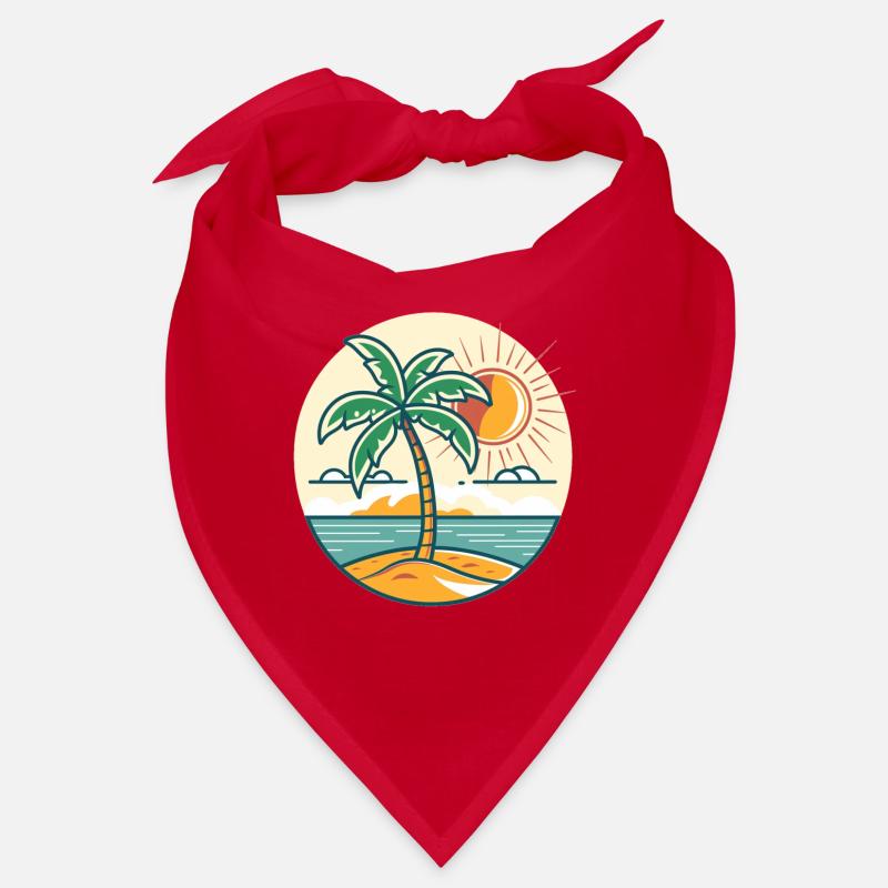 Island palm tree at sunset Bandana