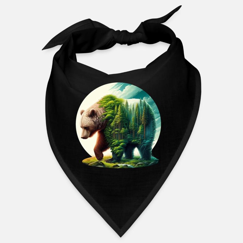 Ours avec forêt en silhouette Bandana