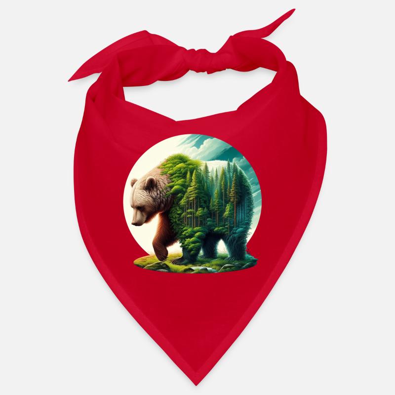 Ours avec forêt en silhouette Bandana
