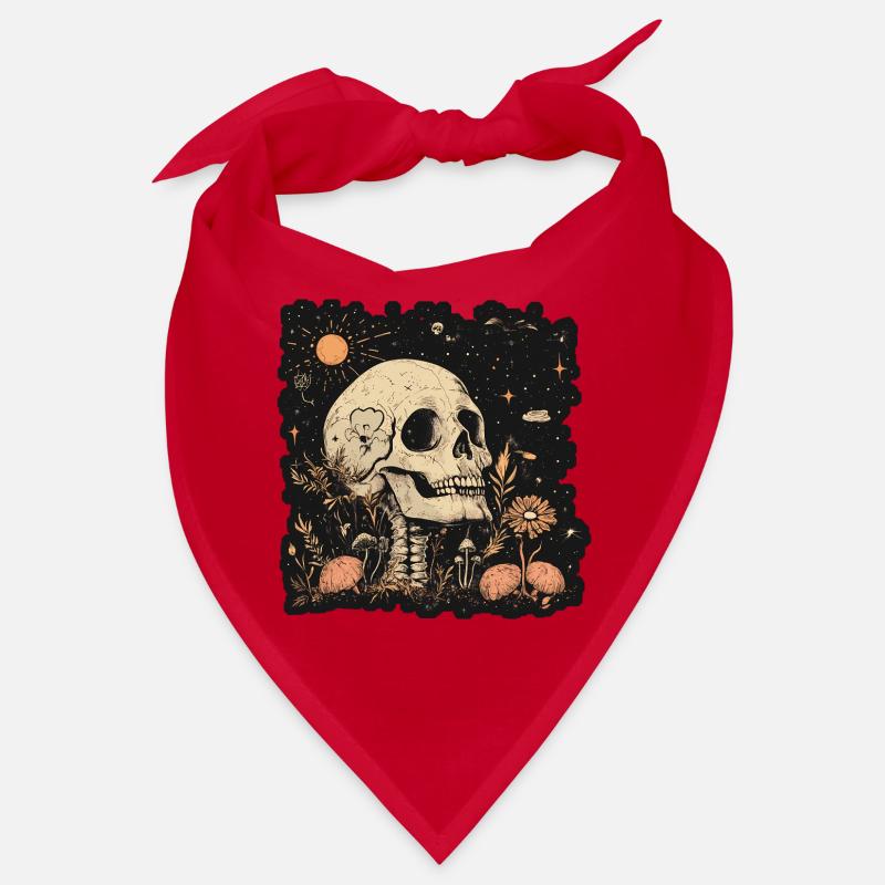 Boho hippie skeleton in 60s, 70s look Bandana