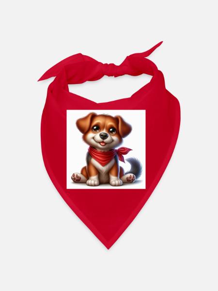 Kuschelhund mit rotem Bandana - Bandana - Rot - Vorne