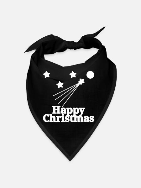 Nachthimmel Frohe Weihnachten - Bandana - Rot - Vorne
