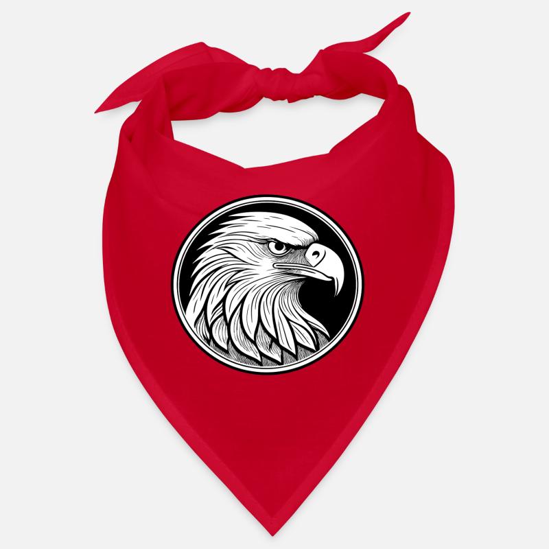 Stylized eagle in black and white design Bandana