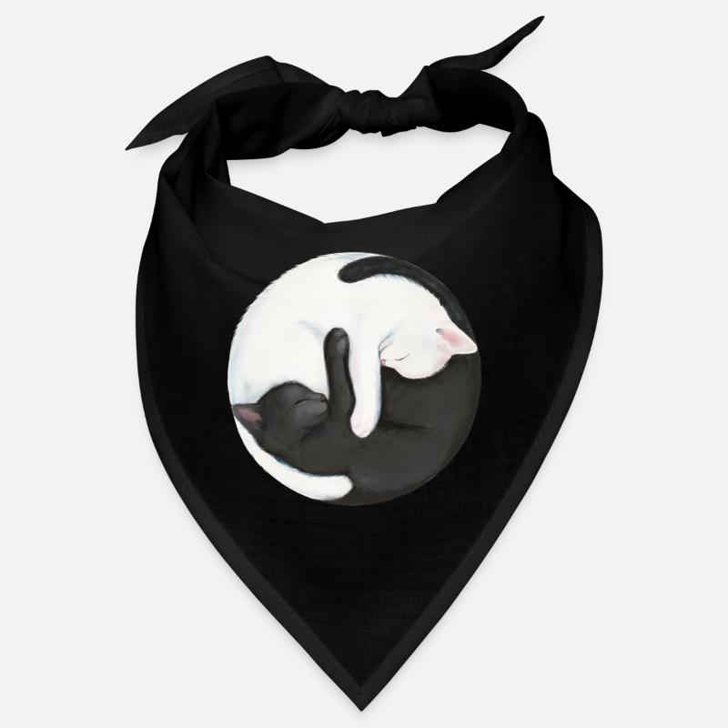 Zen Yin Yang Cats - Harmony in Black and White Bandana