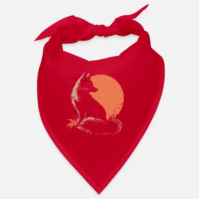 Fuchs Silhouette vor einer Sonne Bandana