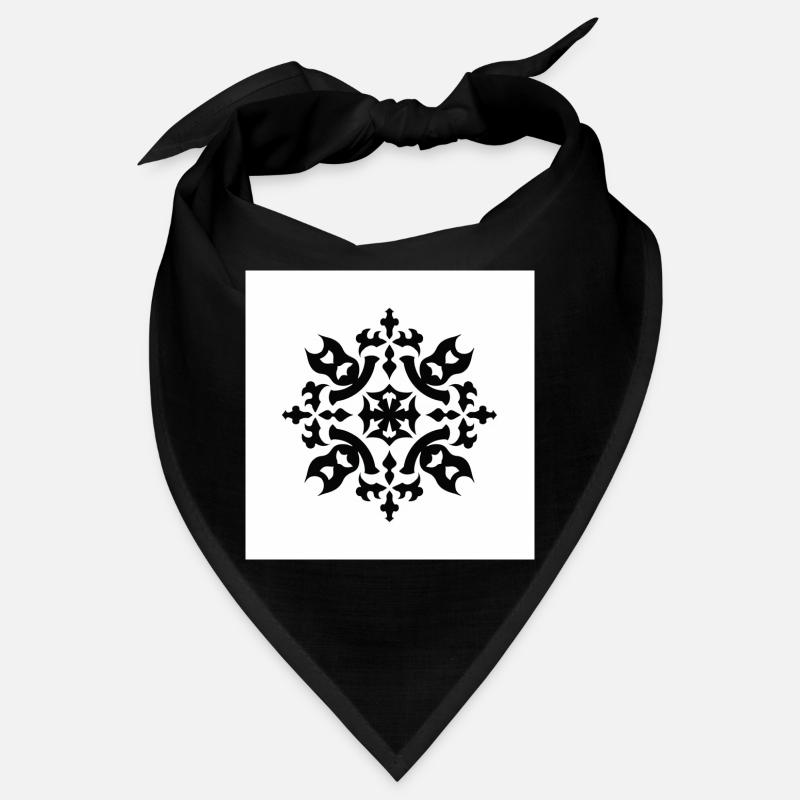 Kompliziertes schwarzes Schneeflockenmuster Bandana
