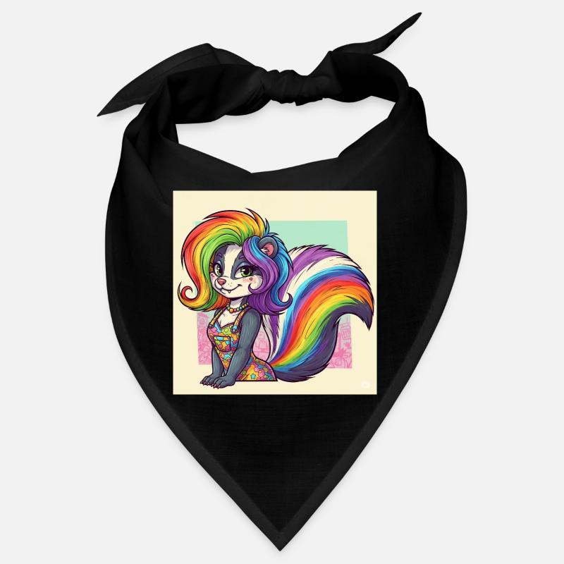 Regenbogenskunk im Kleid Bandana